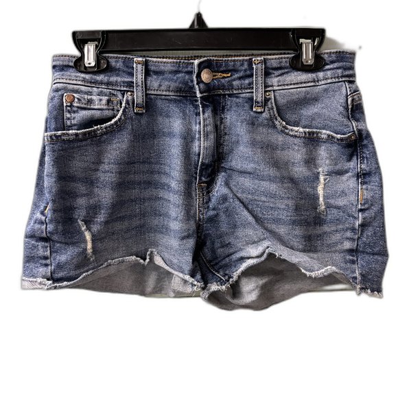 Denizen From Levi’s Distressed High-Rise Denim Shorts‎ Size 2 - W26 - Picture 1 of 13